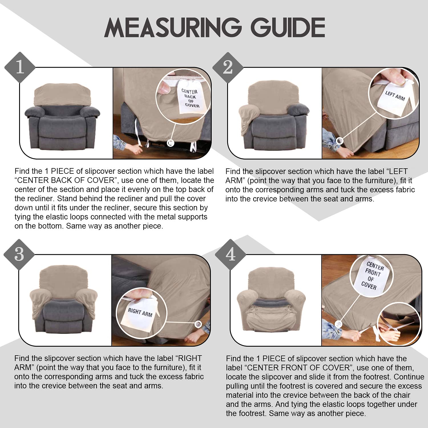 ULTICOR machine-washable taupe recliner cover for easy care.