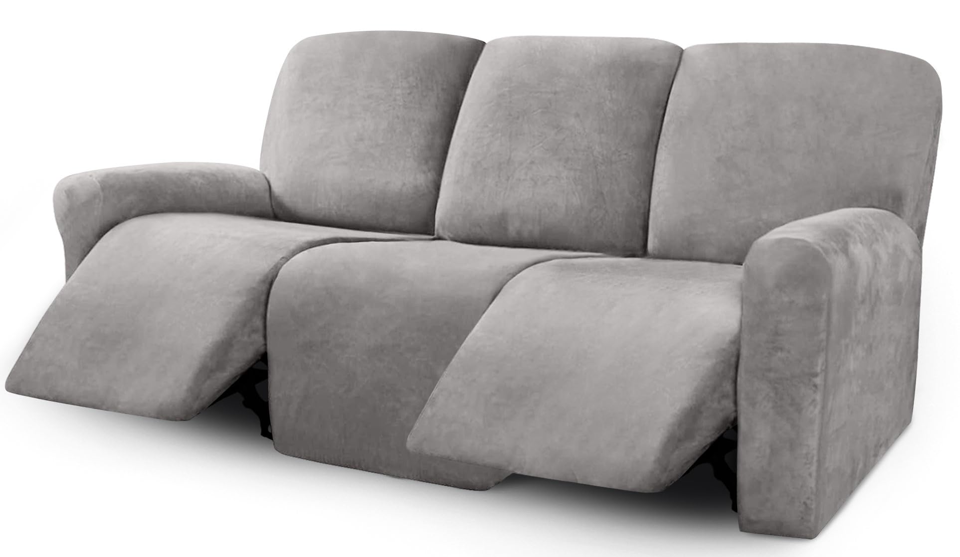 ULTICOR Velvet 8-piece recliner cover provides secure sofa fit