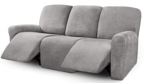ULTICOR Velvet 8-piece recliner cover provides secure sofa fit