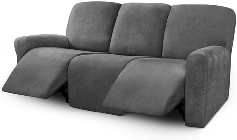 ULTICOR Velvet 8-Piece Cover on a 3-Seater dark gray, protects and refreshes.