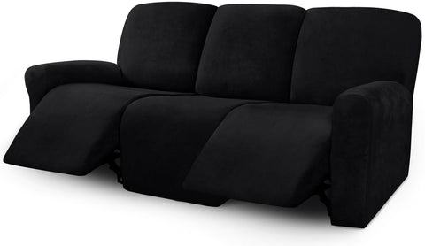 ULTICOR Velvet 8-Piece Recliner Cover on a 3-seat sofa for snug fit and protection