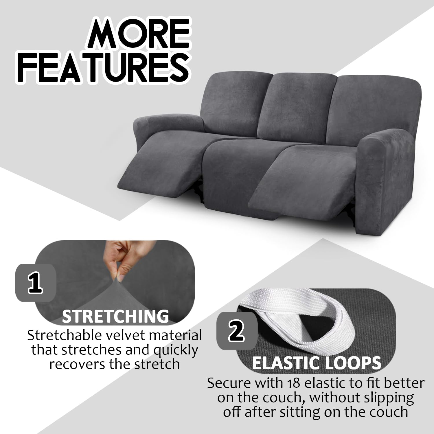 ULTICOR Velvet center back pieces reveal modular design for easy customization.