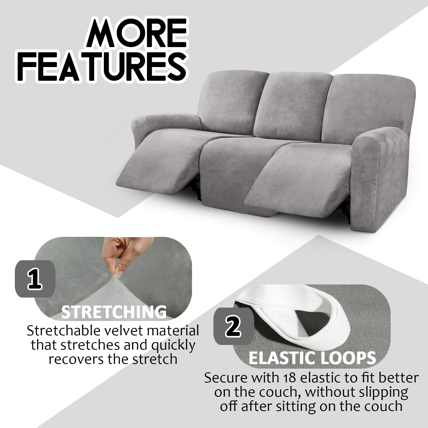ULTICOR Velvet sofa protector hides stains and wear