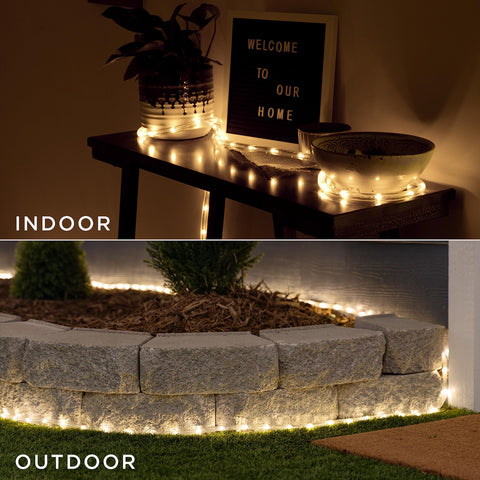 UltraPro Escape rope light along garden border creates defined accents.