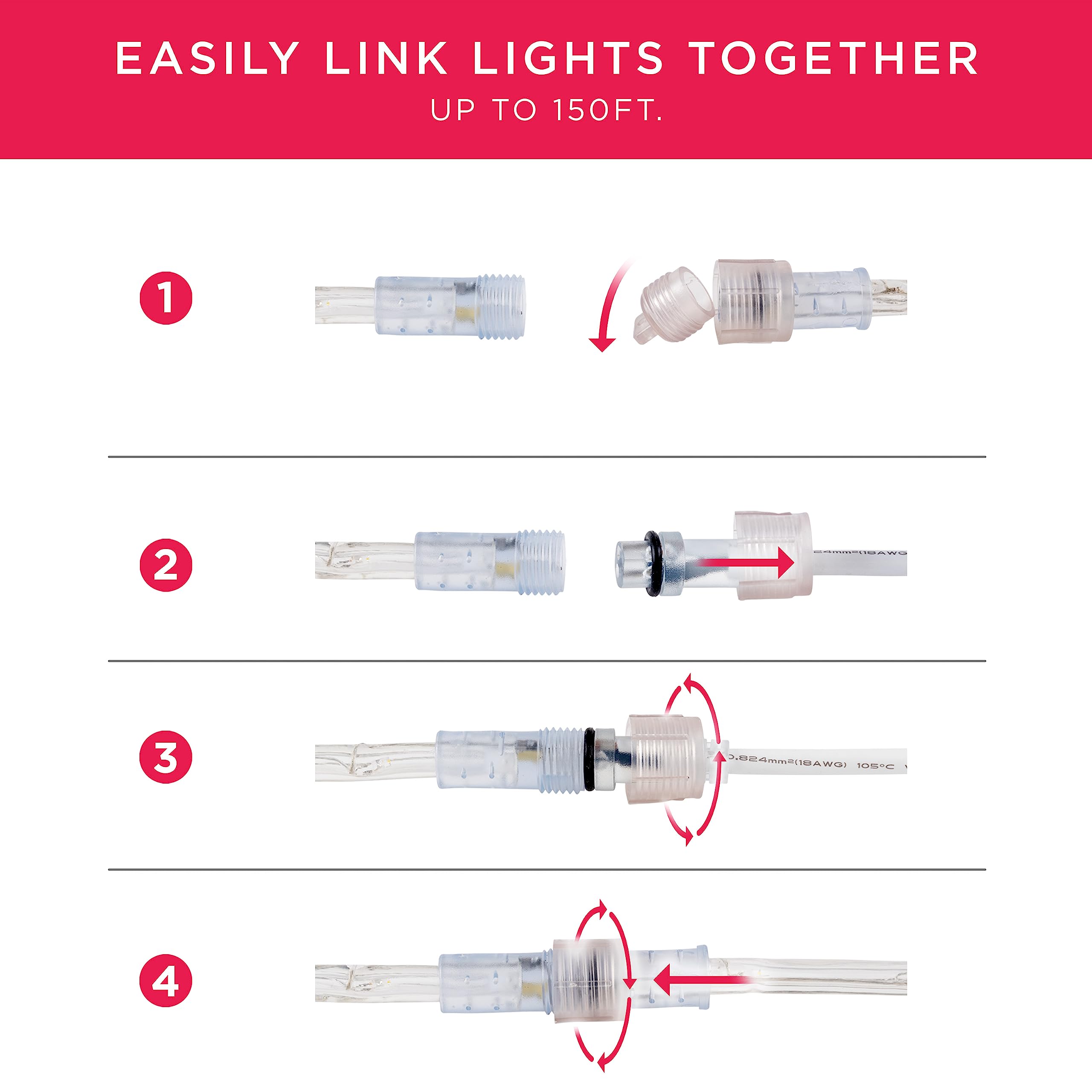 UltraPro Escape rope light indoors provides versatile mood lighting.