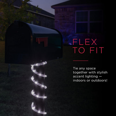 UltraPro Escape Rope Light landscape illumination highlighting paths and plantings at night.