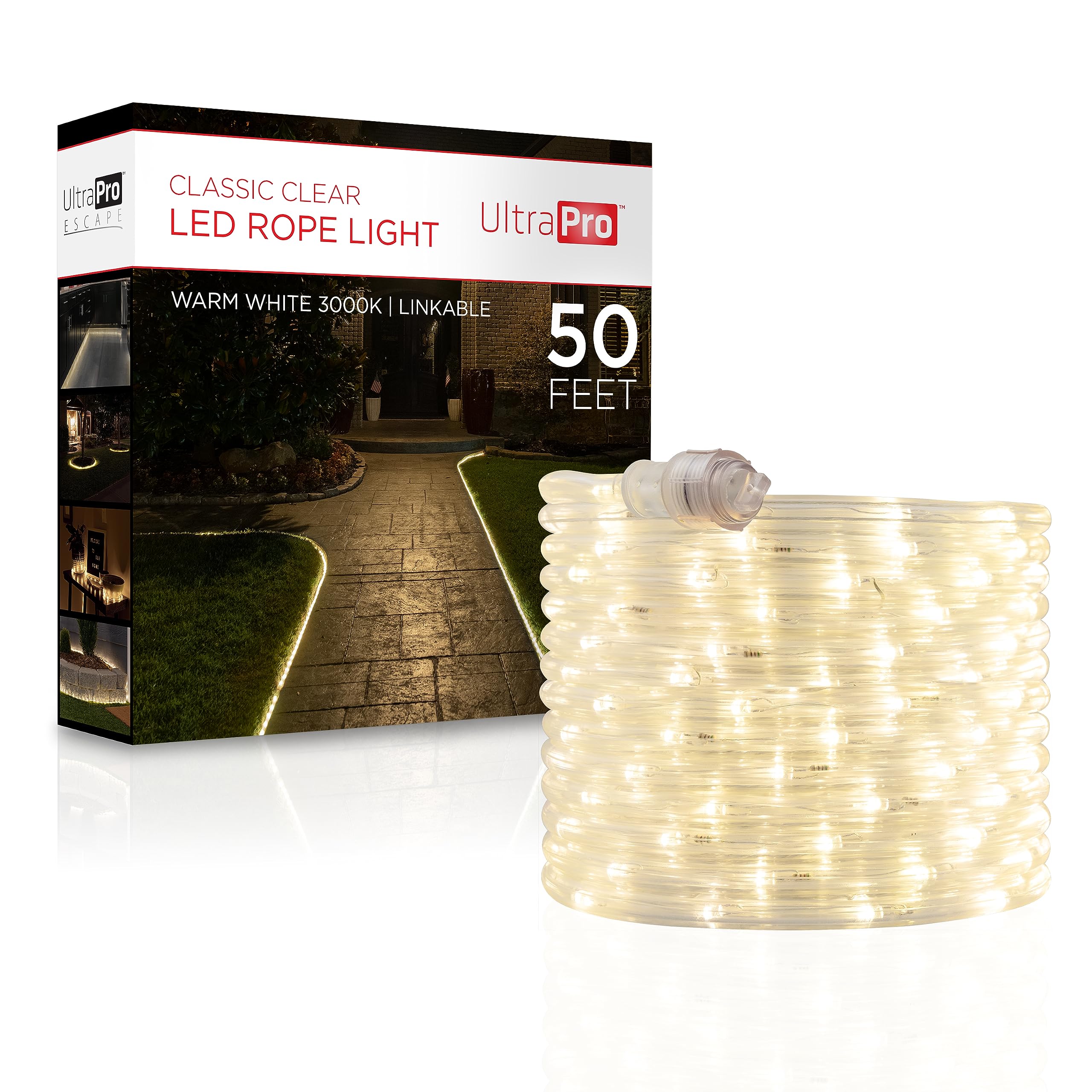 UltraPro Escape Rope Light wrapped around a tree for ambient outdoor lighting