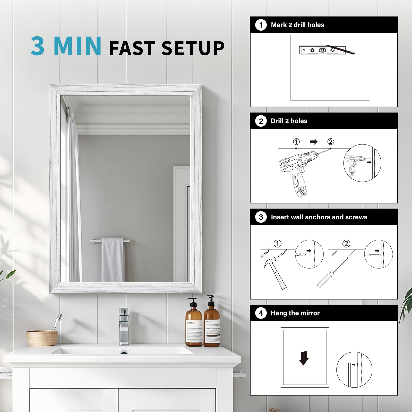 Ultrue quick-mount design demonstrates three-minute installation on a wall.