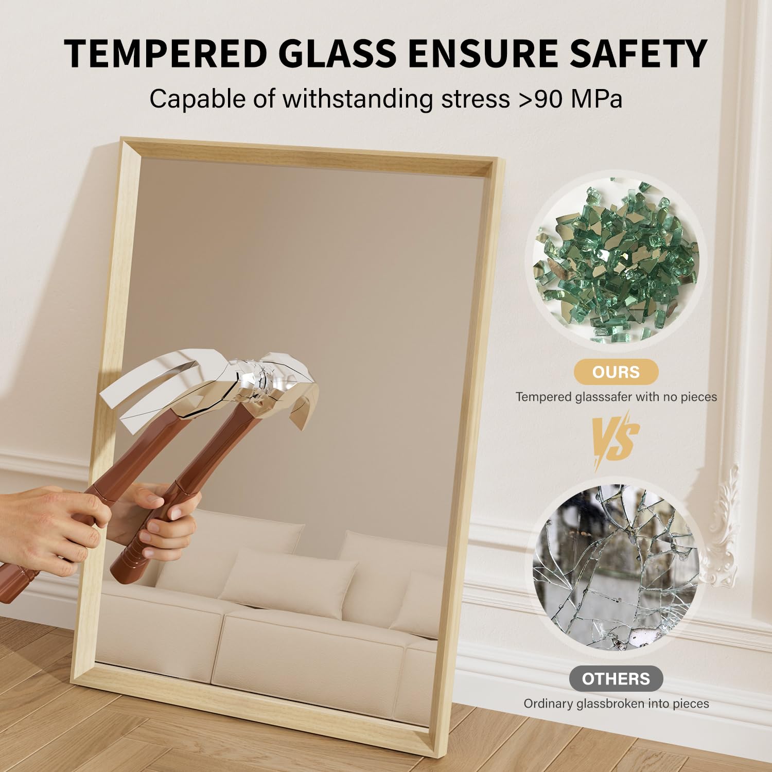 Ultrue upgraded packaging with four corner protectors protects glass during delivery
