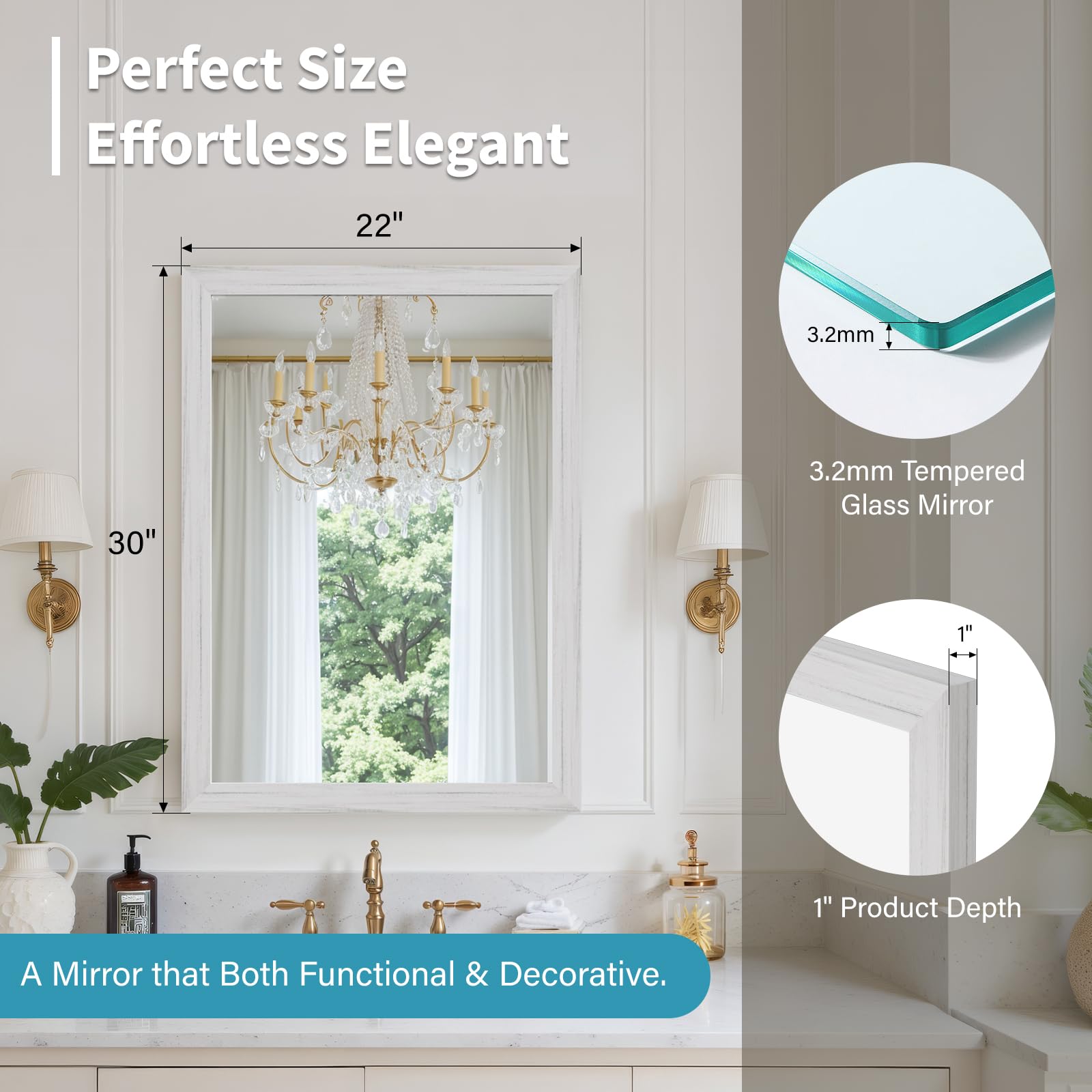 Ultrue tempered glass anti-desilvering close-up signals lasting brightness.