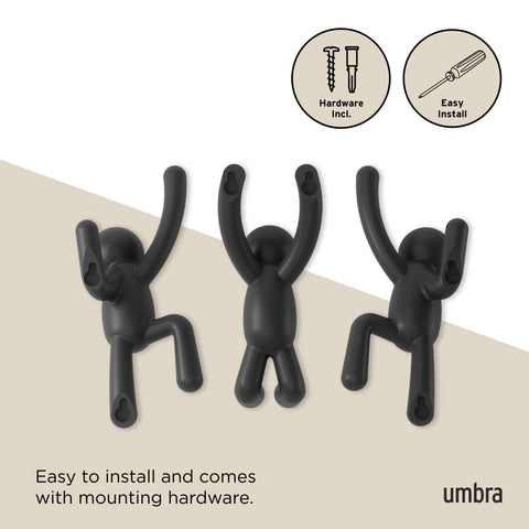 Umbra Buddy Wall Hooks durable molded plastic, ready to organize bags and towels
