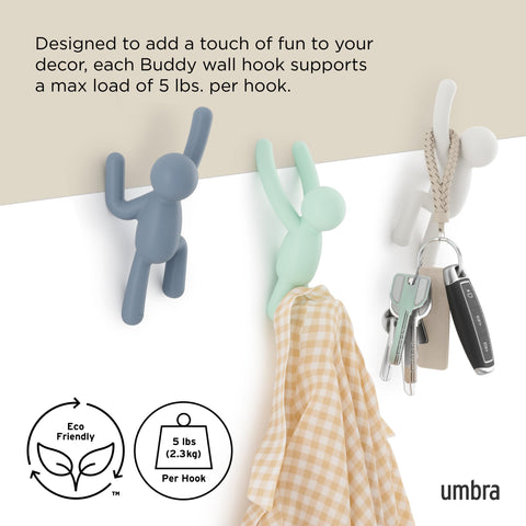 Entryway Buddy hooks adding playful decor and organized space.