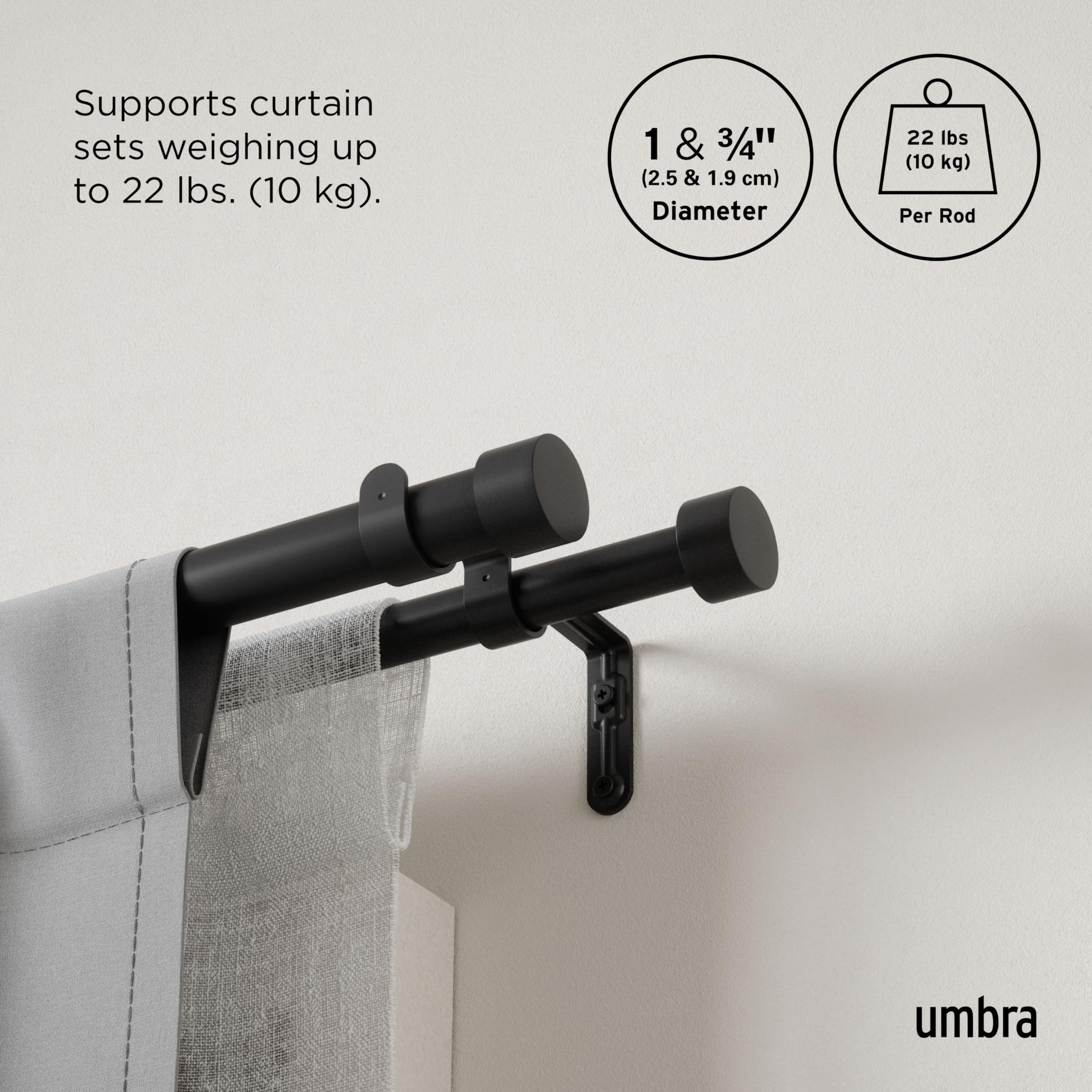 Umbra Cappa in black finish complements modern interiors.