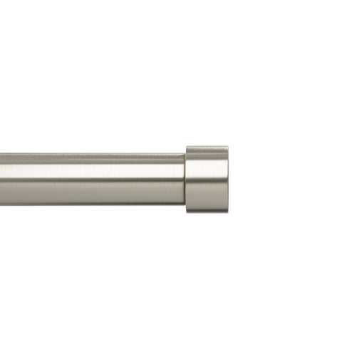 Umbra Cappa curtain rod overview in a modern living room, easy installation.