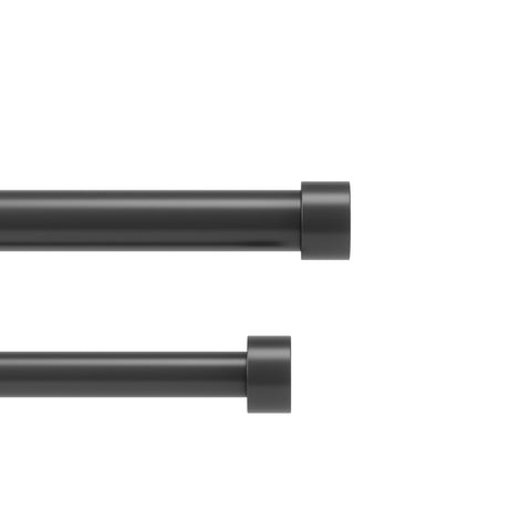 Umbra Cappa double curtain rod assembled with brackets for easy installation.