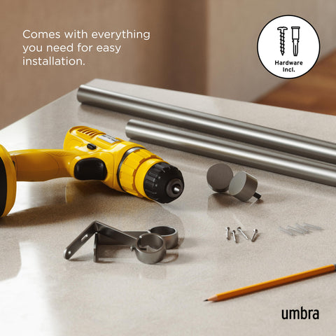 Umbra Cappa nickel finish close-up, durable and sleek.