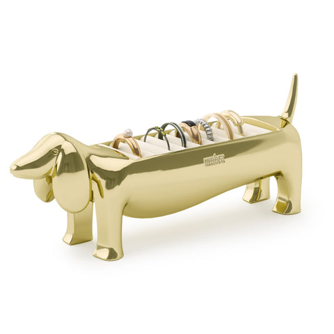 Umbra Dachsie Ring Holder dachshund silhouette with velvet base stores rings securely