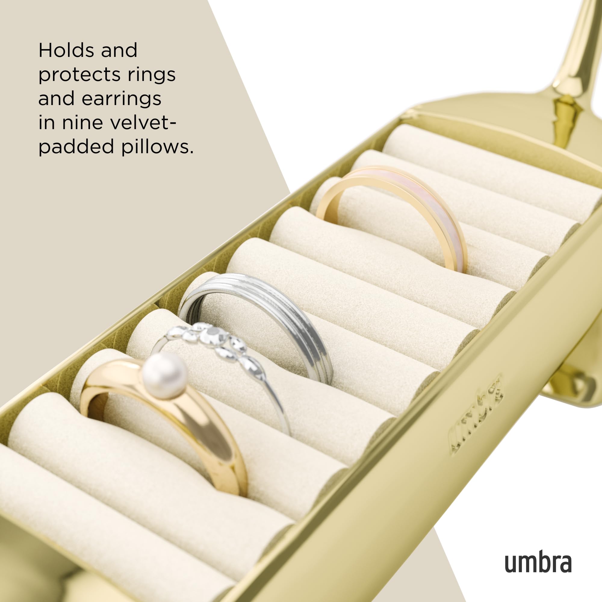 Umbra Dachsie Ring Holder hand-polished finish with unique shine