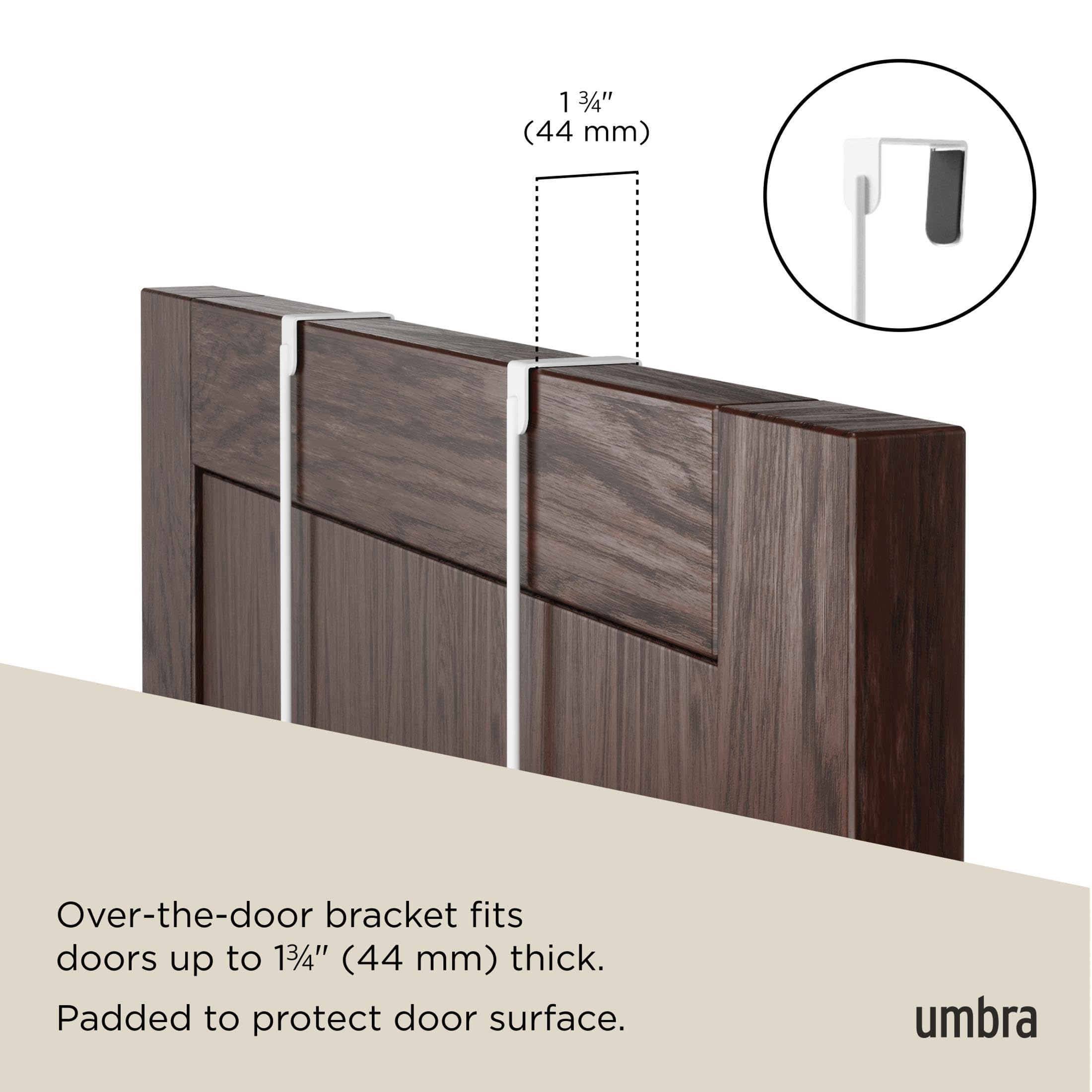 Umbra Estique mounted over a door to maximize compact storage.