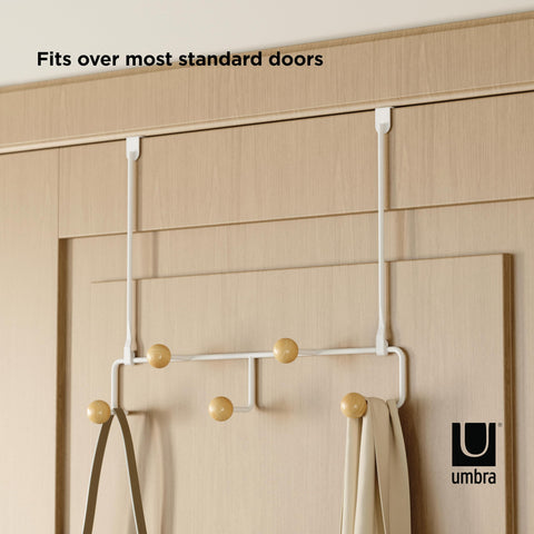 Umbra Estique dimensions fit doors up to 1.5 inches thick.