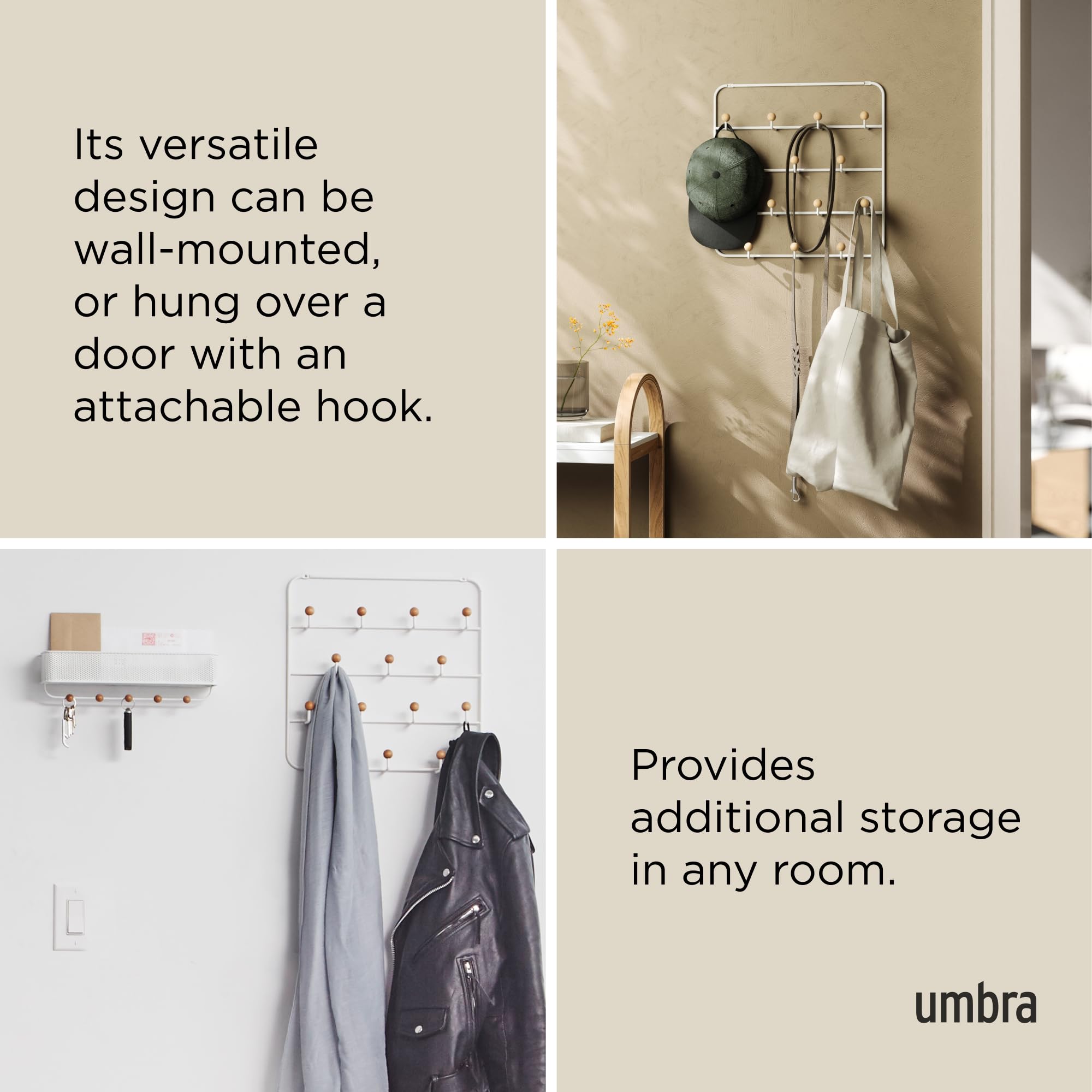 Umbra Estique wall-mount or door-hanger option saves space