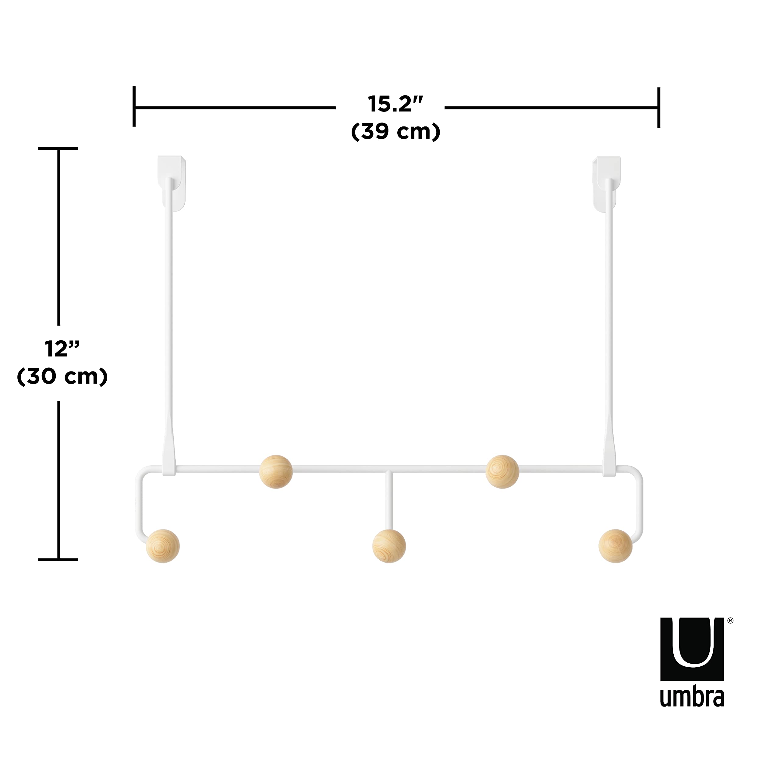 Umbra Estique white and natural finish suitable for modern entryways.