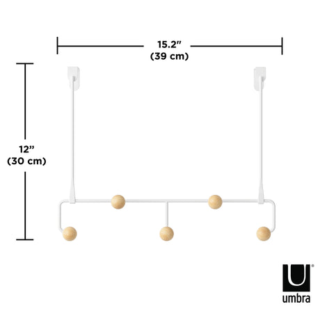 Umbra Estique white and natural finish suitable for modern entryways.