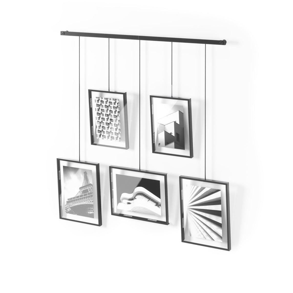 Umbra Exhibit beam-ledge display for a clean, modern wall organization