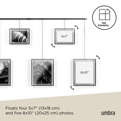 Umbra Exhibit staircase-friendly angled hanging option on wall