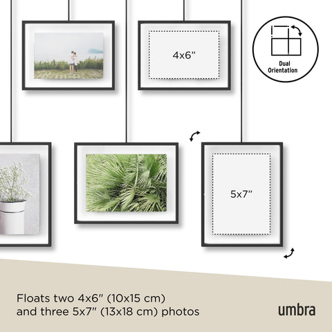 Umbra Exhibit wall-display featured in a living room with contemporary decor