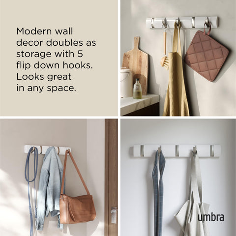 Umbra Flip entryway installation in white/nickel complements modern decor.