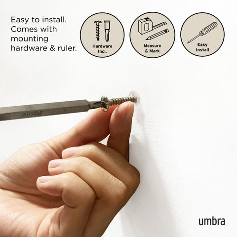 Umbra Flip hidden mounting hardware for a clean, seamless appearance.