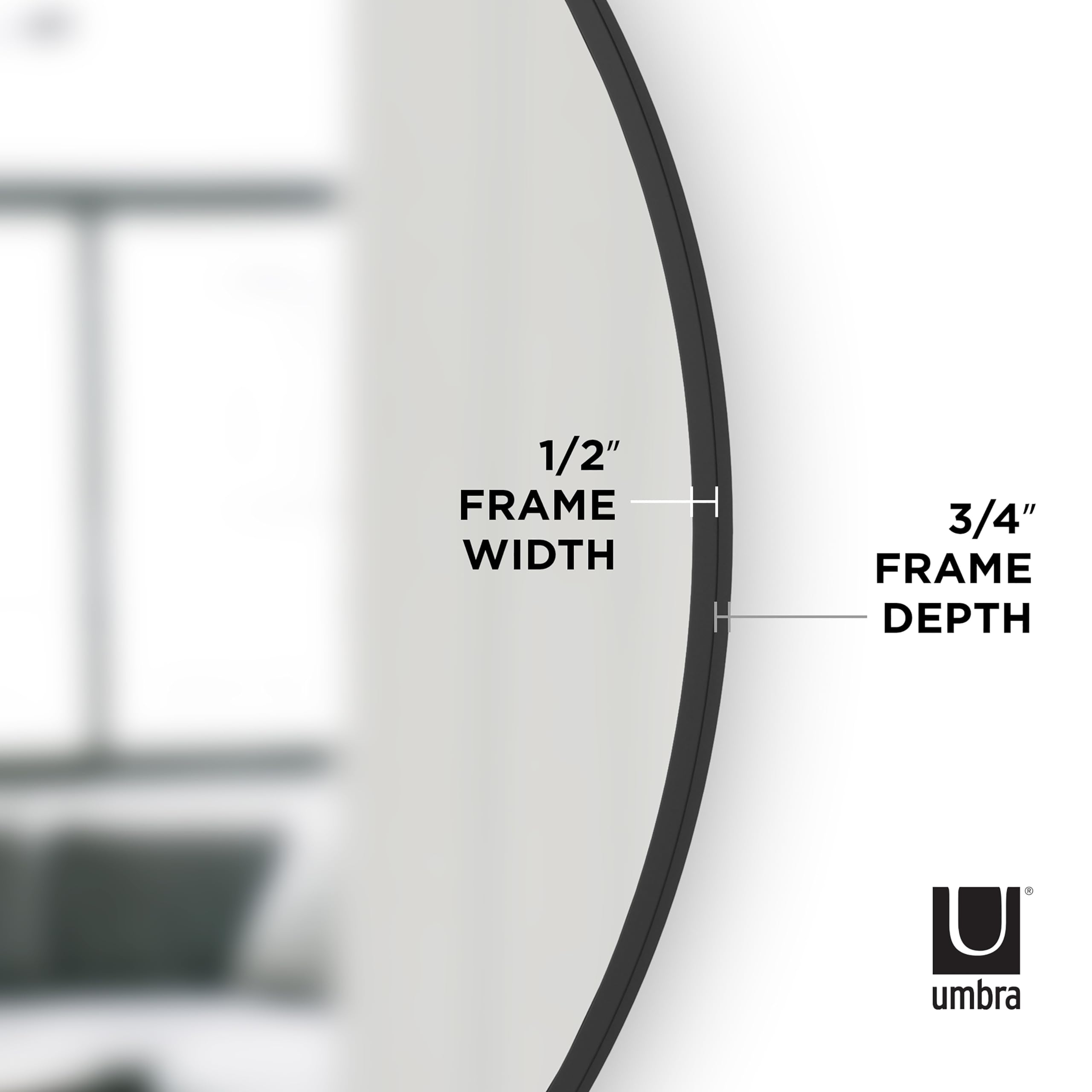 Umbra Hub bathroom-dresser placement provides reflective light in black