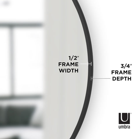 Umbra Hub bathroom-dresser placement provides reflective light in black