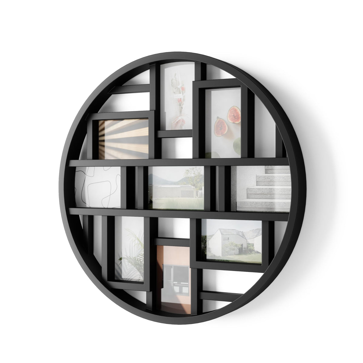 Umbra Luna collage frame displays nine 4x6 photos in a single wall display.