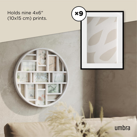 Umbra Luna back panel enabling quick photo swaps and easy maintenance.