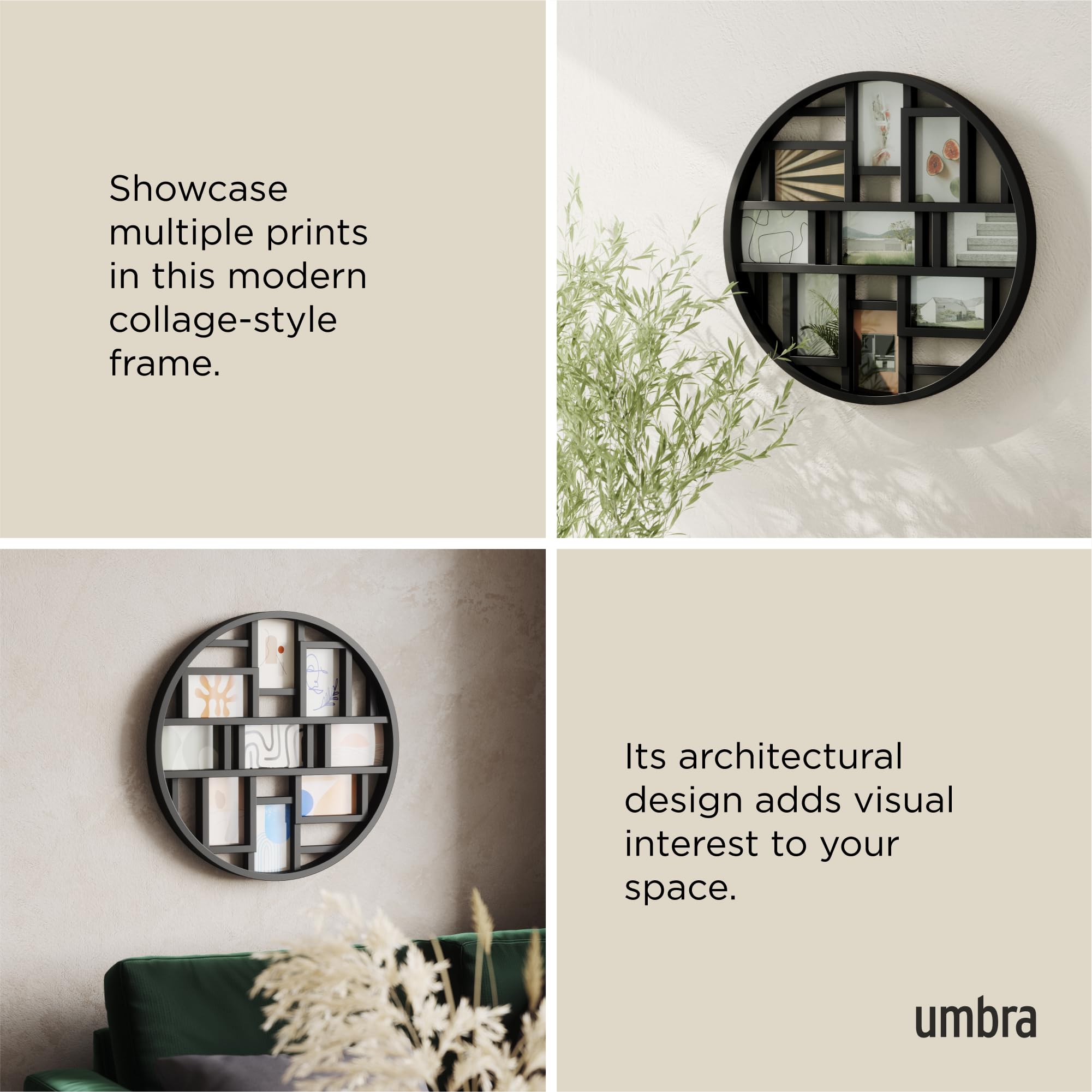 Umbra Luna back panel allows quick photo swaps and neat changes.