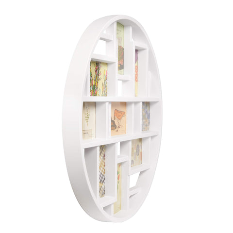 Umbra Luna wall display ready to enhance living space with photos and art.