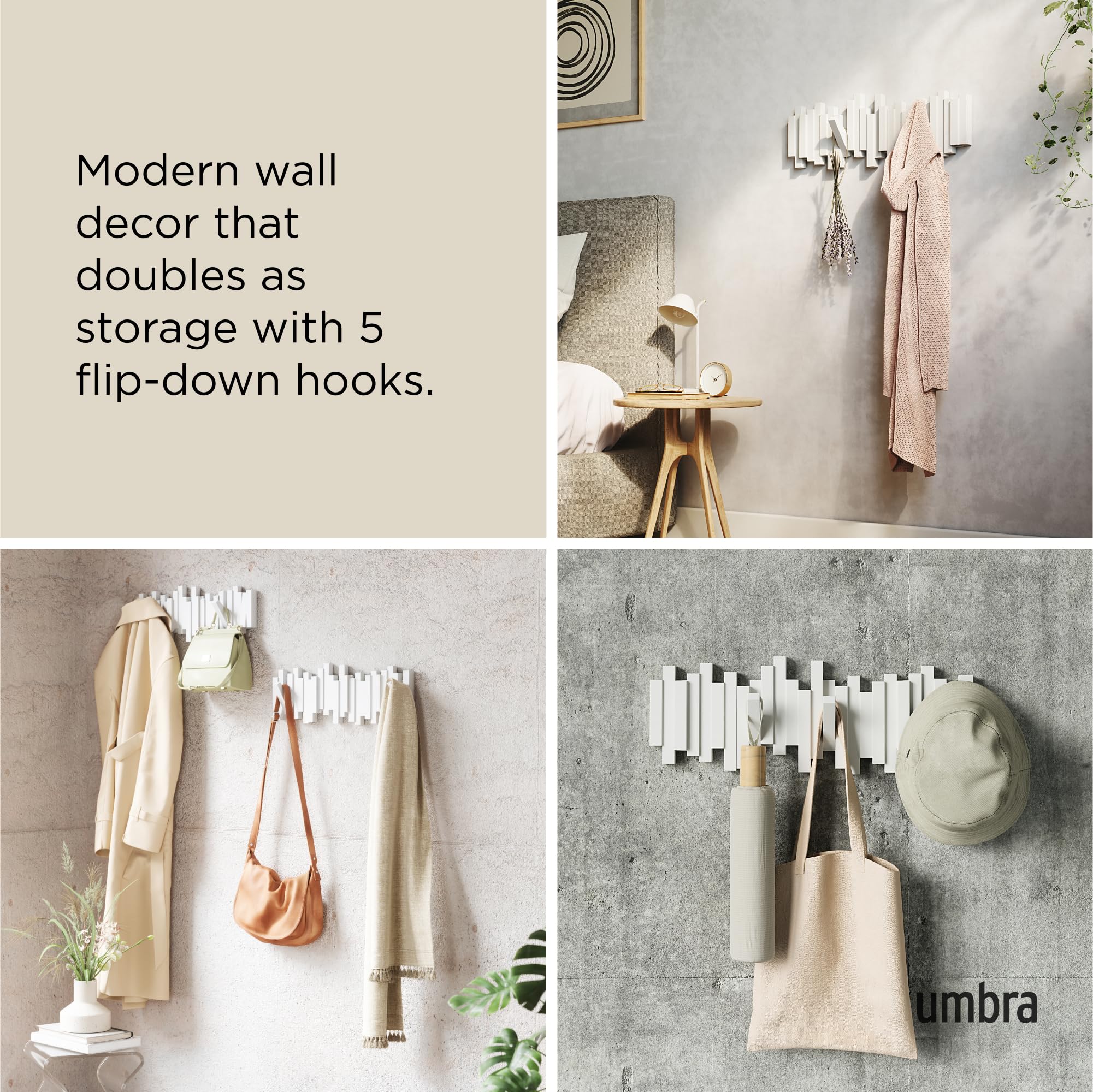 Umbra Sticks easy-install hardware included for fast mounting.