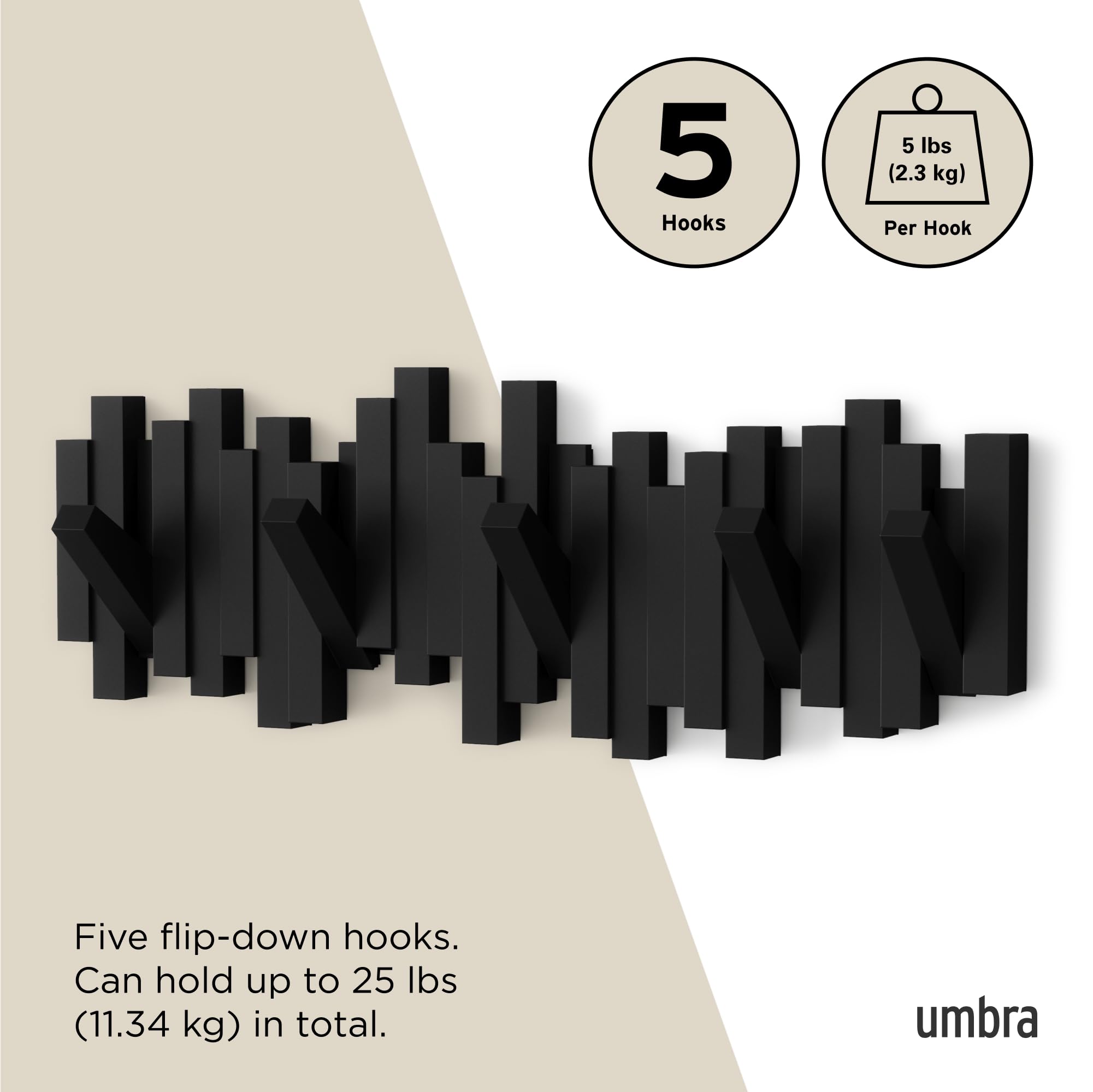 Umbra Sticks mounted in entryway showing functional art.