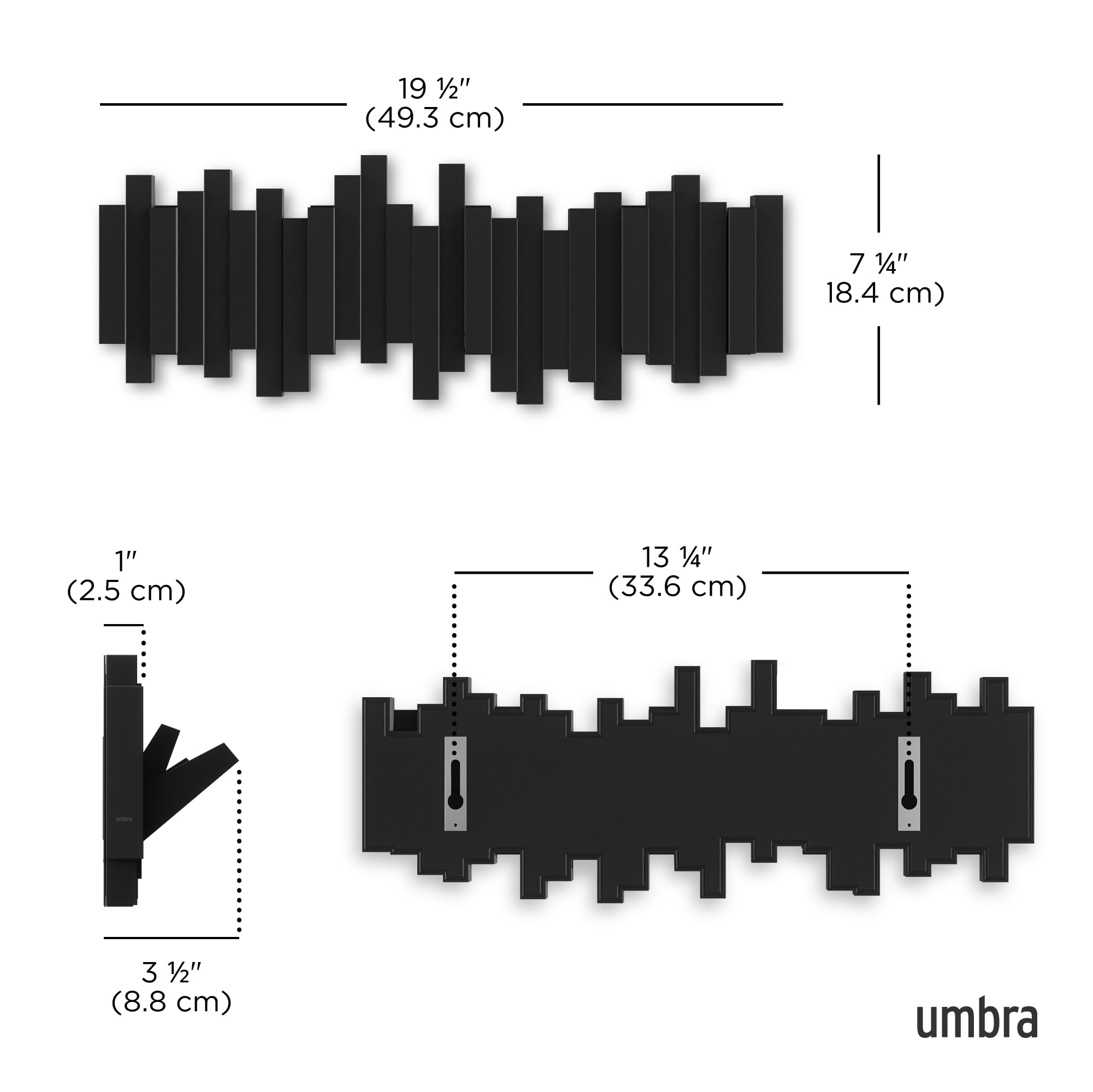 Umbra Sticks installation hardware included for quick mounting.