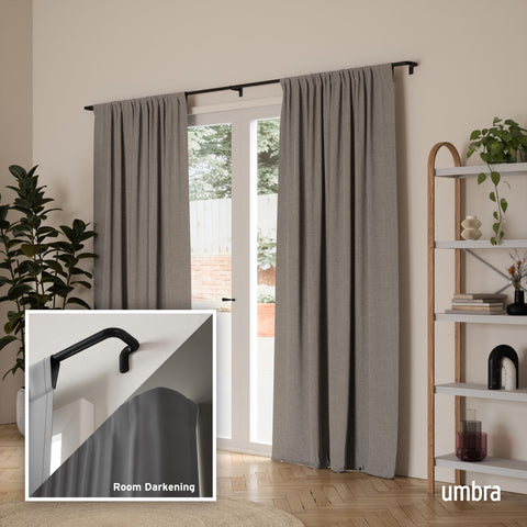 Umbra Twilight brackets installation showing easy setup for quick room darkening.