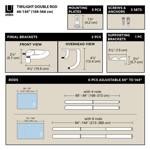 Umbra Twilight curved-ends design reduces light leakage