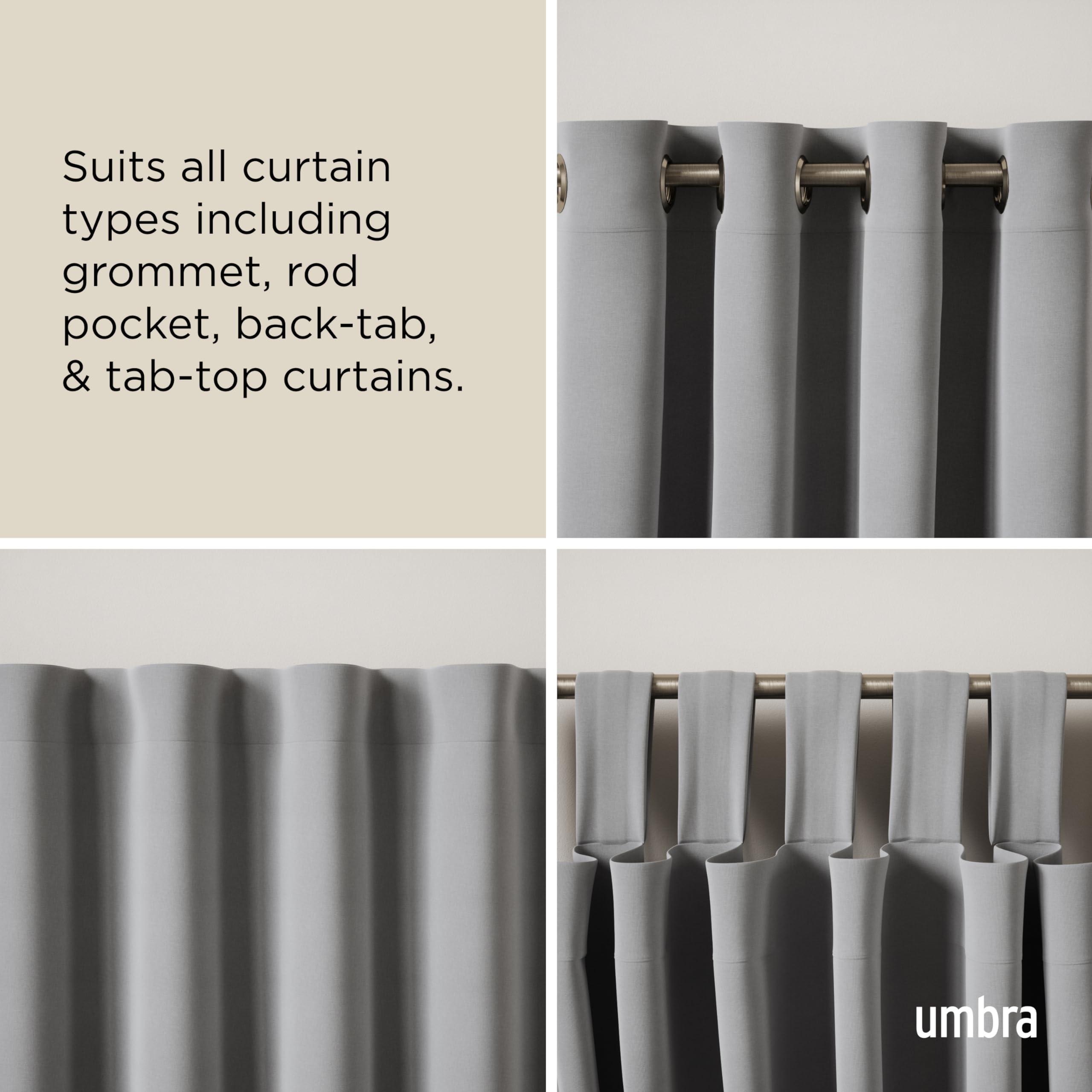 Umbra Twilight nickel finish adds a modern touch to the room.