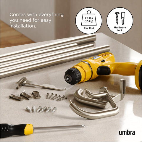Umbra Twilight wall mounting kit ready for quick, secure installation.