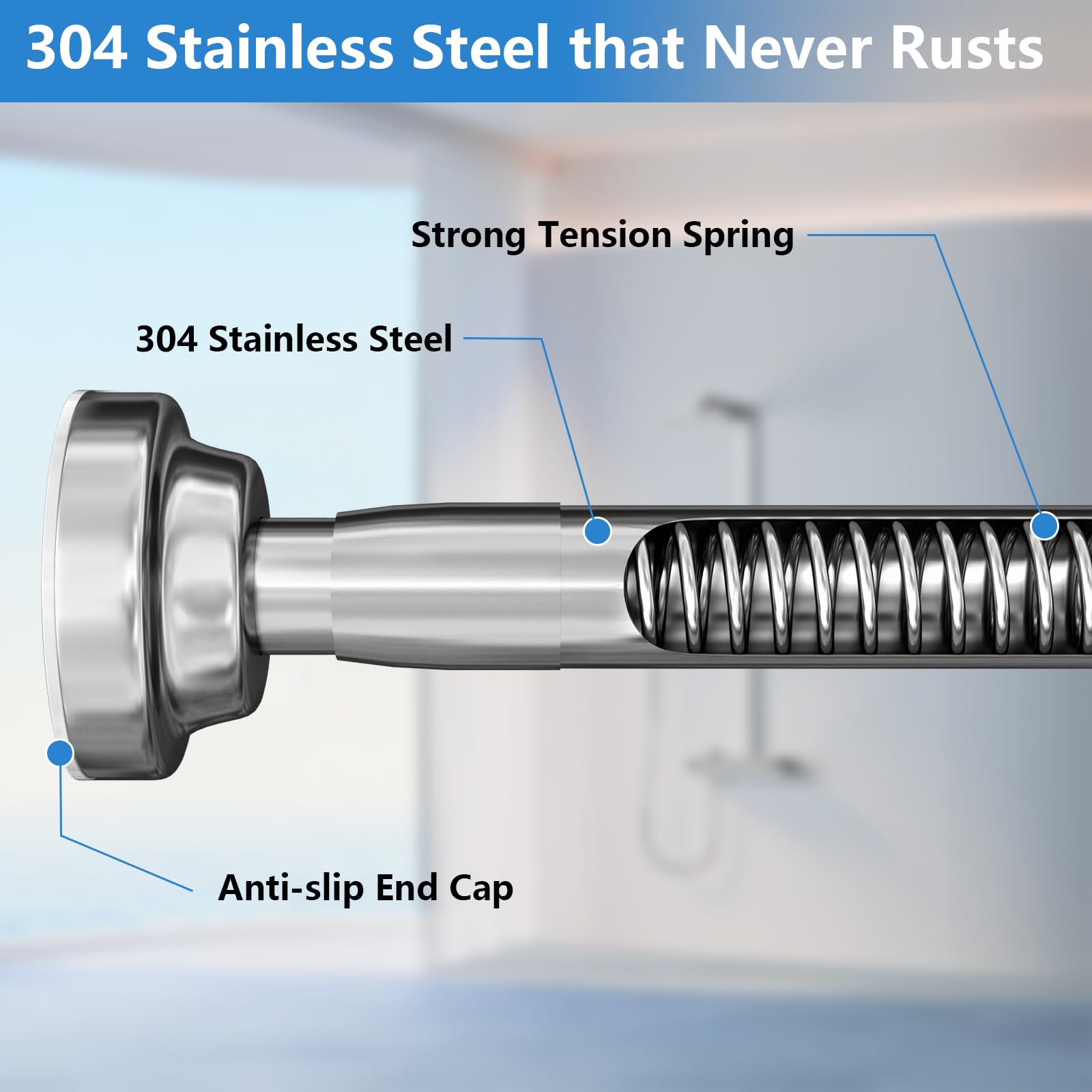 Umimile 1-inch diameter rod provides strong curtain support.