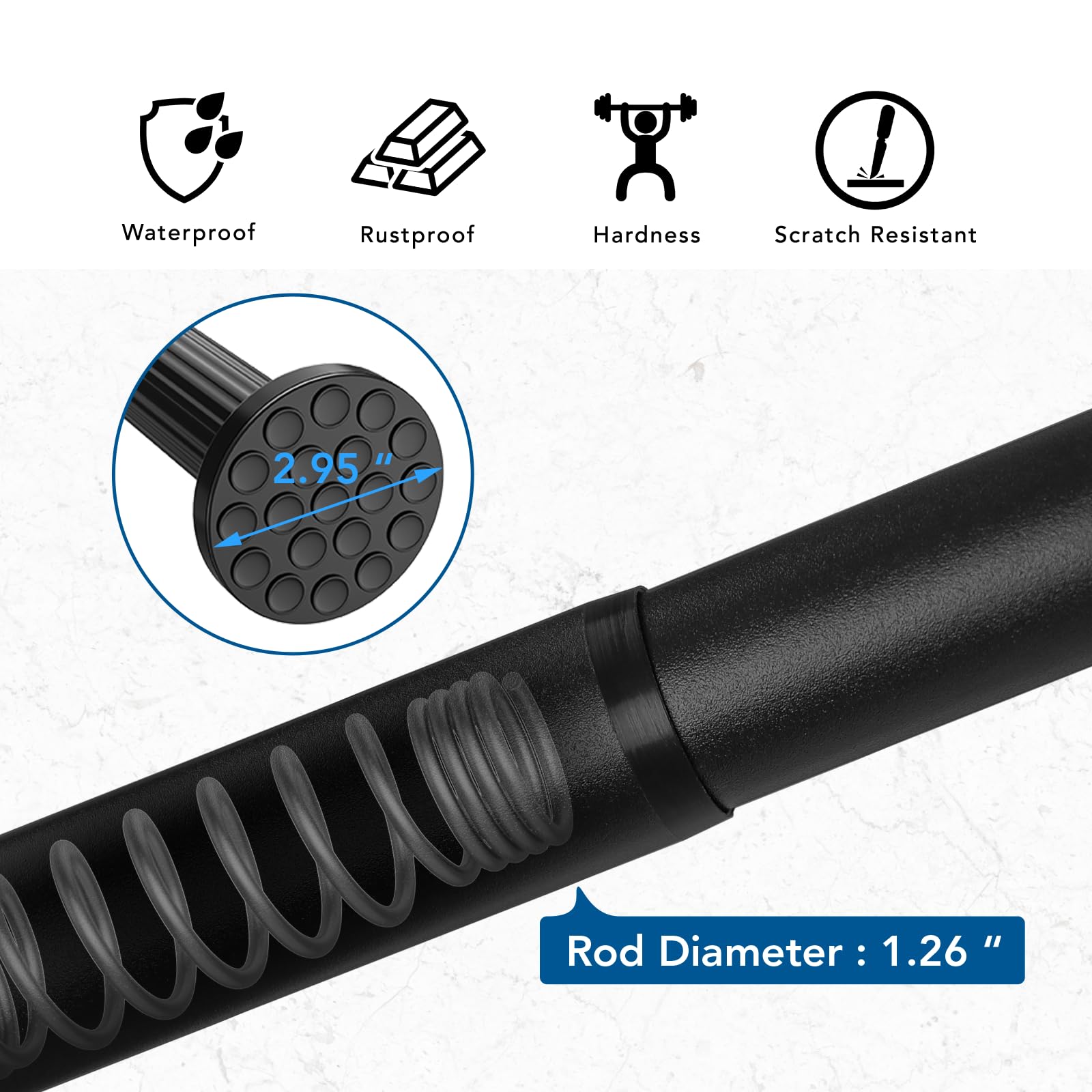 Umimile tension rod with adjustable length for tight fits