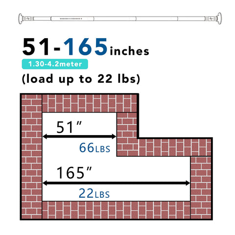 Umimile tension rod 1.26 inch diameter for a sturdy hold.