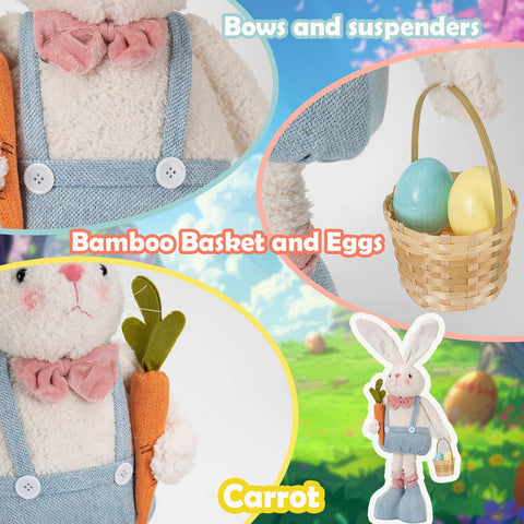 Unanscre adjustable legs Easter gnome plush enables versatile displays.