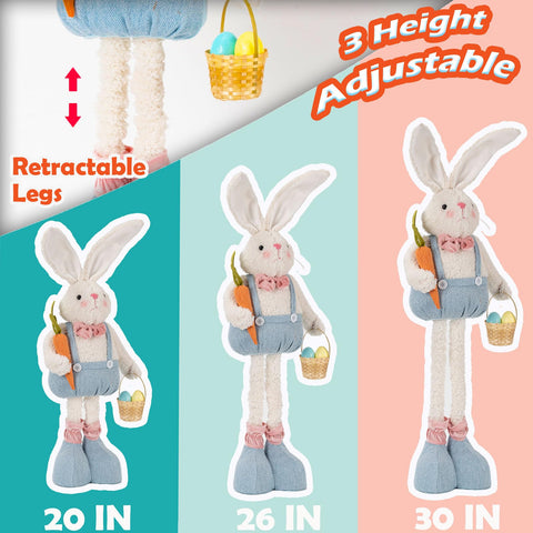 Unanscre rabbit with basket and eggs gnome plush creates charming Easter table decor.